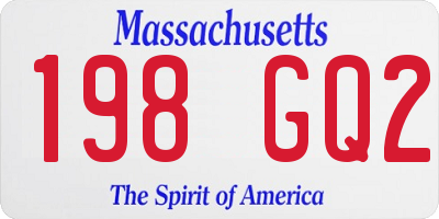 MA license plate 198GQ2