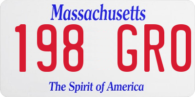 MA license plate 198GR0