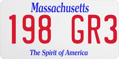 MA license plate 198GR3