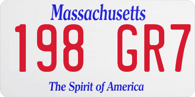 MA license plate 198GR7