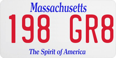 MA license plate 198GR8