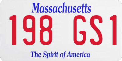 MA license plate 198GS1