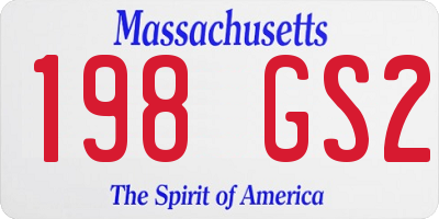 MA license plate 198GS2