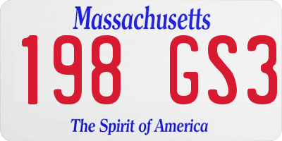 MA license plate 198GS3