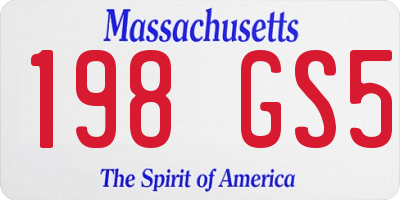 MA license plate 198GS5
