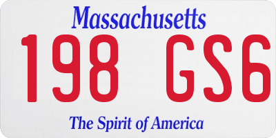 MA license plate 198GS6