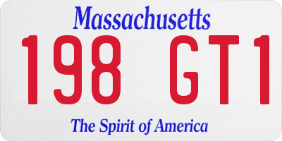 MA license plate 198GT1