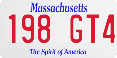 MA license plate 198GT4
