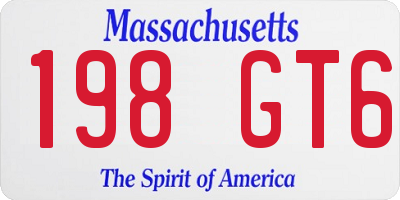 MA license plate 198GT6