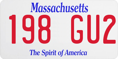 MA license plate 198GU2