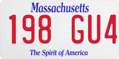 MA license plate 198GU4