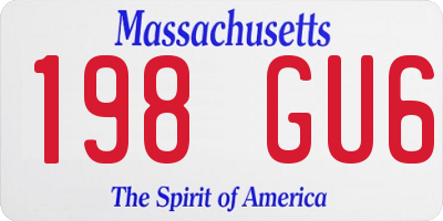 MA license plate 198GU6