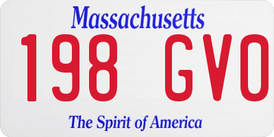 MA license plate 198GV0