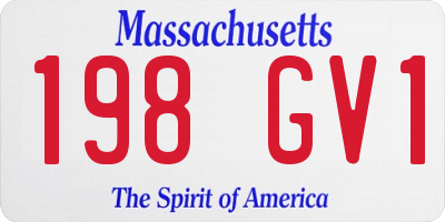 MA license plate 198GV1