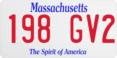 MA license plate 198GV2