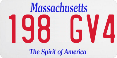 MA license plate 198GV4