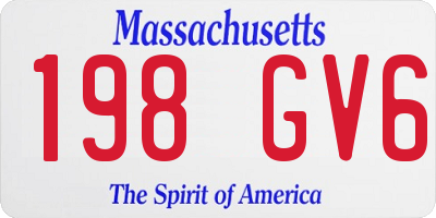 MA license plate 198GV6
