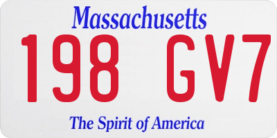 MA license plate 198GV7