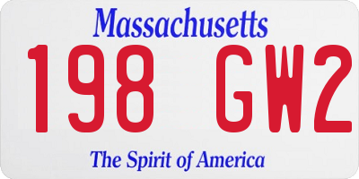 MA license plate 198GW2