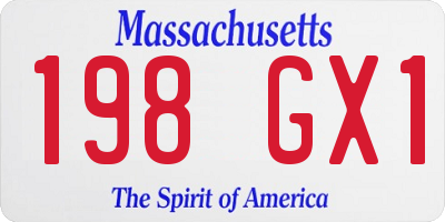 MA license plate 198GX1