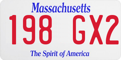 MA license plate 198GX2