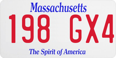 MA license plate 198GX4