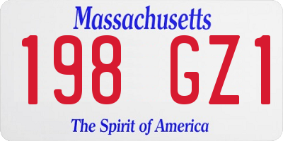 MA license plate 198GZ1