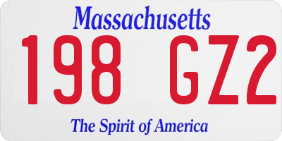 MA license plate 198GZ2