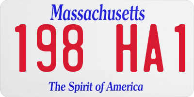 MA license plate 198HA1