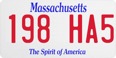 MA license plate 198HA5