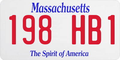 MA license plate 198HB1