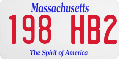 MA license plate 198HB2