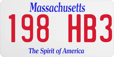 MA license plate 198HB3
