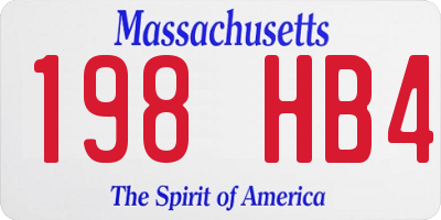 MA license plate 198HB4