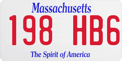 MA license plate 198HB6