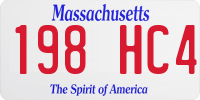 MA license plate 198HC4