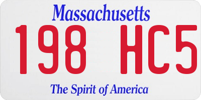 MA license plate 198HC5