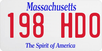 MA license plate 198HD0