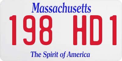 MA license plate 198HD1