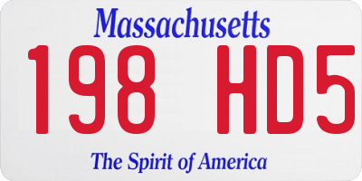 MA license plate 198HD5