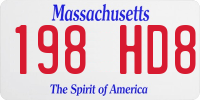 MA license plate 198HD8