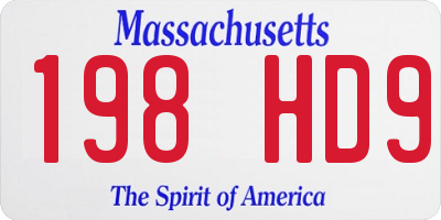 MA license plate 198HD9