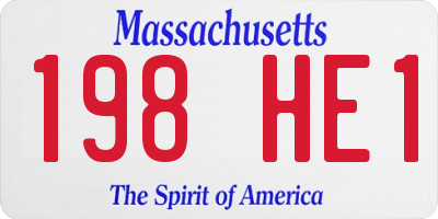 MA license plate 198HE1