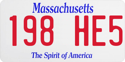 MA license plate 198HE5