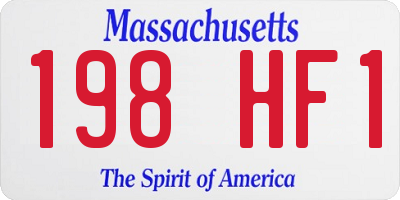 MA license plate 198HF1