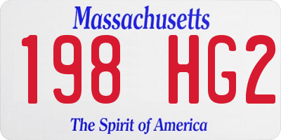 MA license plate 198HG2