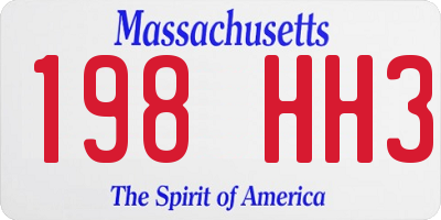 MA license plate 198HH3