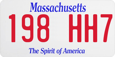 MA license plate 198HH7