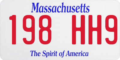 MA license plate 198HH9