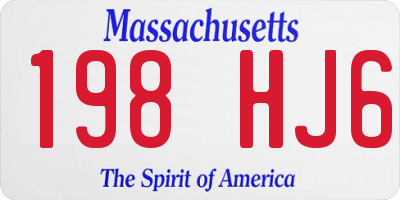 MA license plate 198HJ6